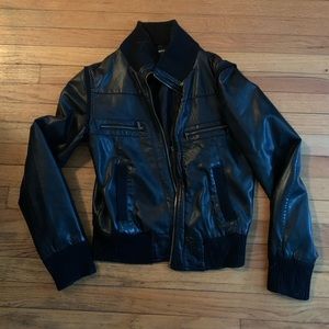 Black leather jacket